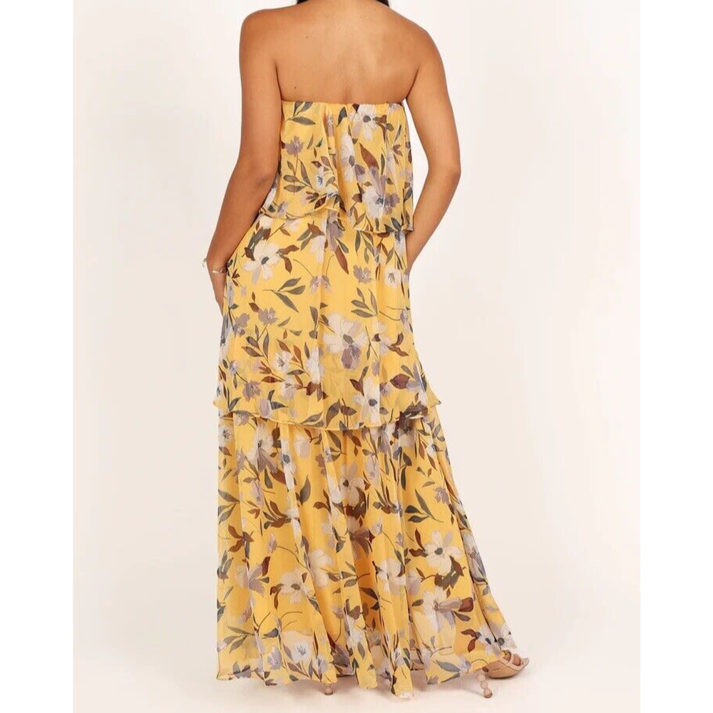Petal & Pup Yellow Strapless Ruffled Maxi Dress NWT - Picture 3 of 12